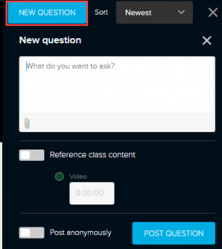 the button to add a new question is highlighted