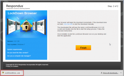 browser locate install file lockdown respondus execute uark